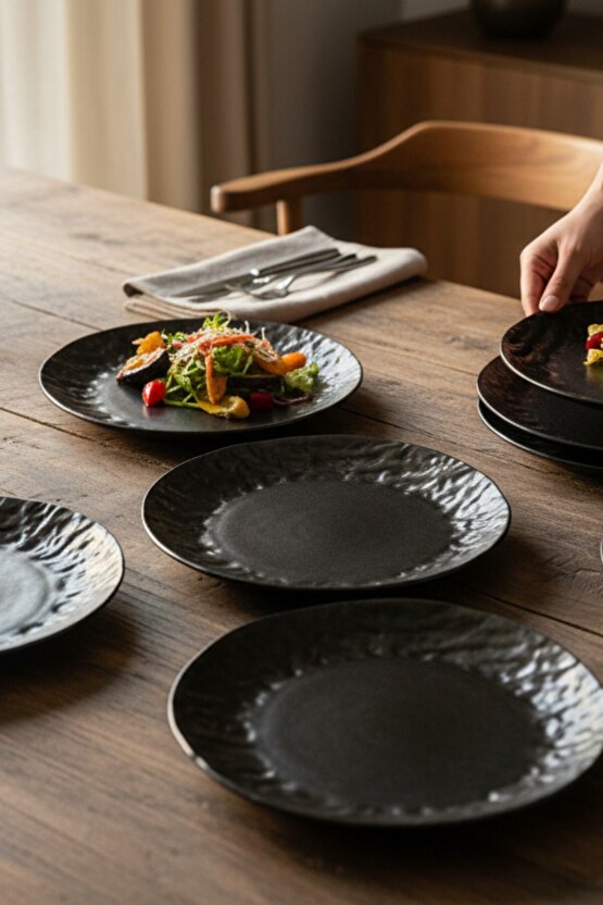 Wood Glam 25 cm Porselen Servis Tabağı 6 Adet