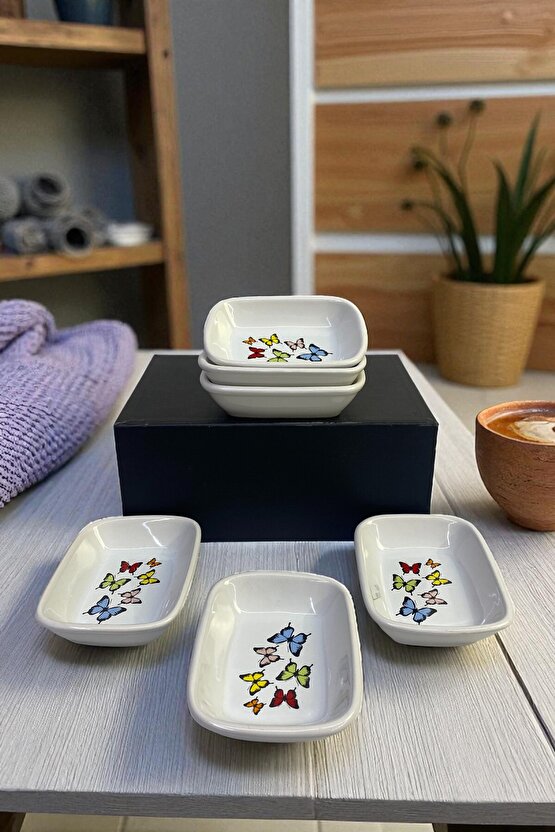 Kelebek Dikdörtgen Çerezlik  Kayık 13 Cm 6 Adet