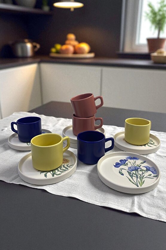 Çiçek Bahçesi Stackable Çay Takımı 12 Parça 6 Kişilik