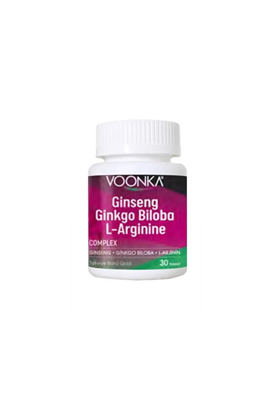 Ginseng Ginkgo Biloba L-Arginine 30 Kapsül