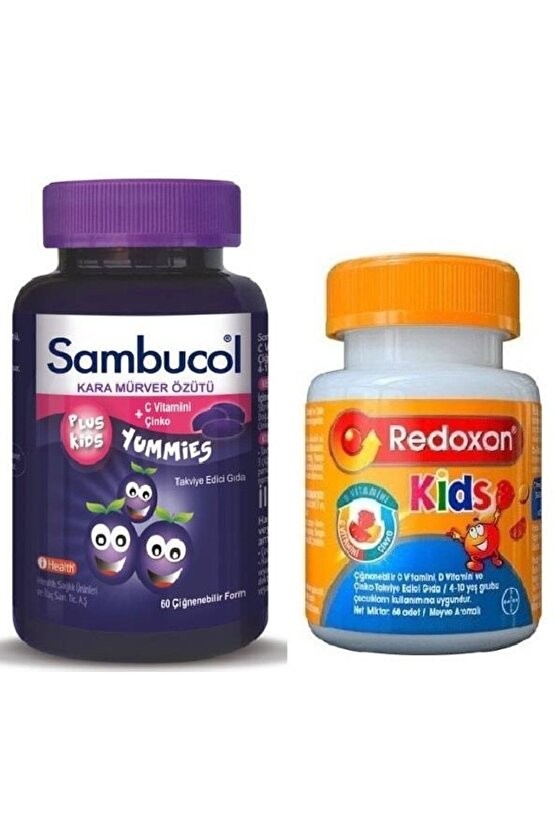 Plus Kids Yummies 60 Çiğneme Tableti+redoxon Kids 60 Tablet