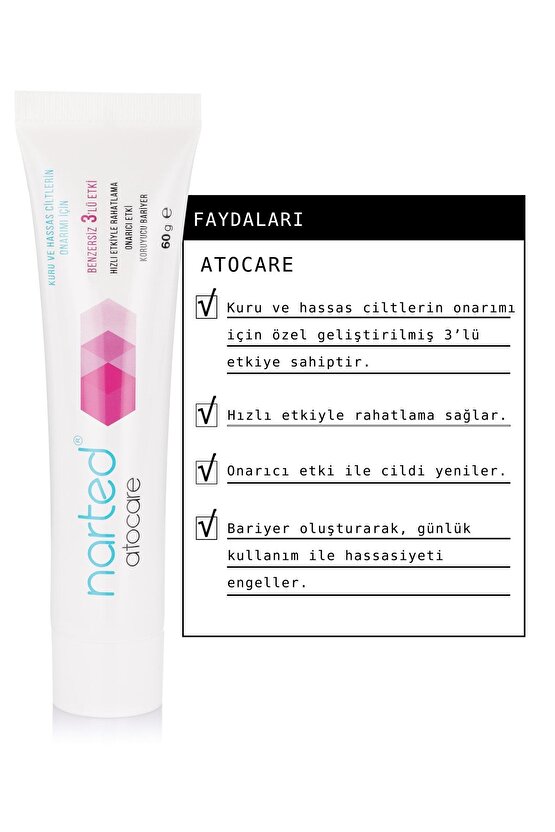 Atocare Kuru Hassas Ciltler Için Onarıcı Ve Nemlendirici Bakım Kremi 60g