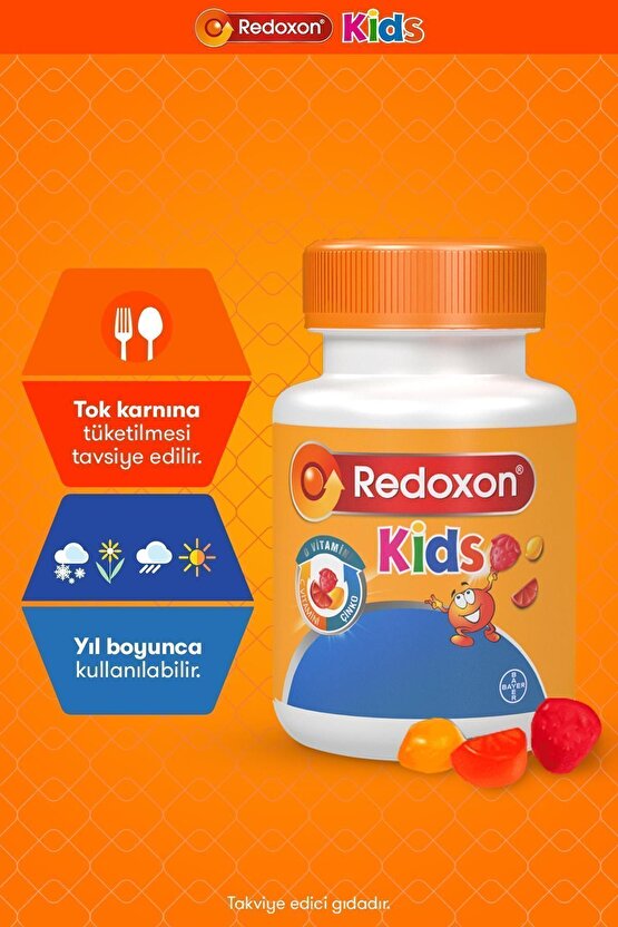 Kids 60 Çiğnenebilir Gummy I Çocuklar Için C Vitamini, D Vitamini Ve Çinko Içeren Takviye
