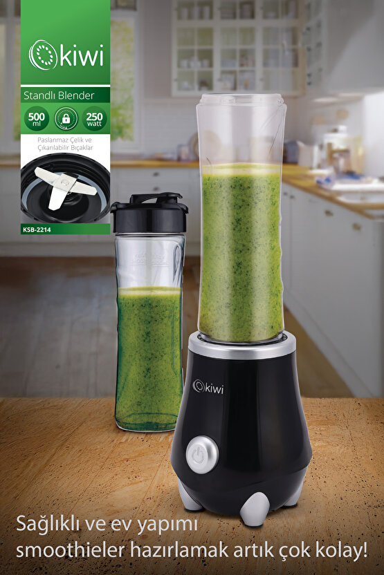Ksb-2214 Standlı Sporcu Blender - Kişisel Smoothie Blender 500 ml Bardaklı