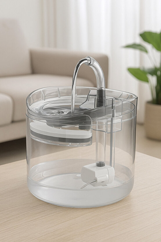 Sessiz Motorlu Kedi Su Pınarı 1.8L Otomatik Filtreli Akıllı Su Haznesi Musluk Akışlı Karbon Filtre