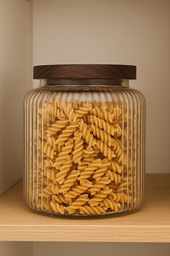 1.2 Litre Akasya Kapaklı Cam Kavanoz – Saklama Kabı, Baharat, Kahve, Bakliyat Kavanozu