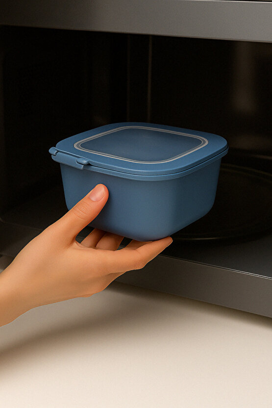 3lü Renkli Kilitli Kapaklı Saklama Kabı Difrize Mikrodalga ve Buzdolabı Uyumlu Düzenleyici Elegant