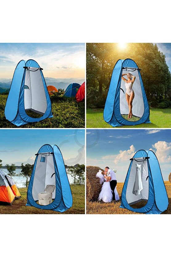 Otomatik Portatif Kamp&Plaj Duş Giyinme ve Tuvalet Çadırı 120 X 120 X 190 Cm