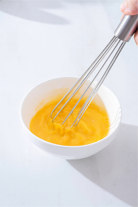 Paslanmaz Çelik Top Uçlu Çırpıcı - Sos Karıştırıcı - Kek Yumurta Çırpıcı - Krom Saplı