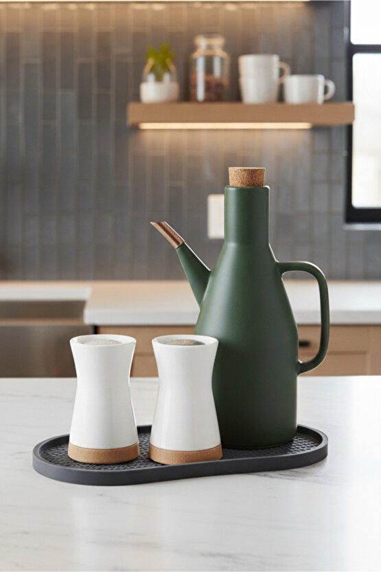 Silikon Kaymaz Oval Yağdanlık Altlığı Çok Amaçlı Organizer Altlık