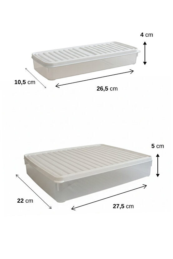 24lü Şeffaf Saklama Kabı Buzdolabı Dondurucu Difrize Uygun Düzenleyici Set 8x2400 ml - 16x1200 ml