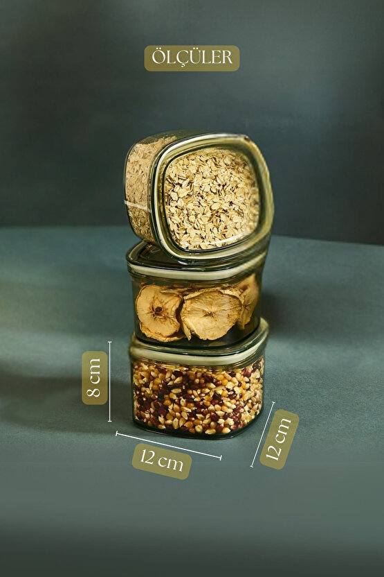 Premium 6 Adet Sızdırmaz Contalı Erzak Bakliyat Saklama Kabı Yeşil