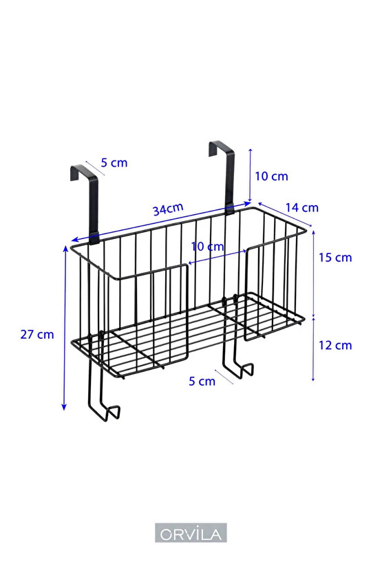 Kapı Arkası Asılabilir Metal Ütü Askılığı - Siyah