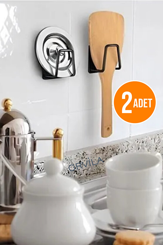 2 Adet - Kendinden Yapışkanlı Çok Amaçlı Metal Askı - Siyah