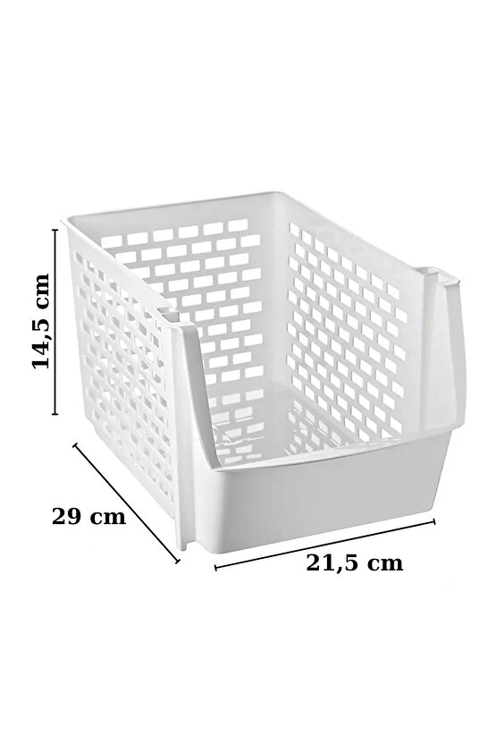 4 Adet Üst Üste Geçebilen Çok Amaçlı Düzenleyici Organizer Büyük Boy - Beyaz