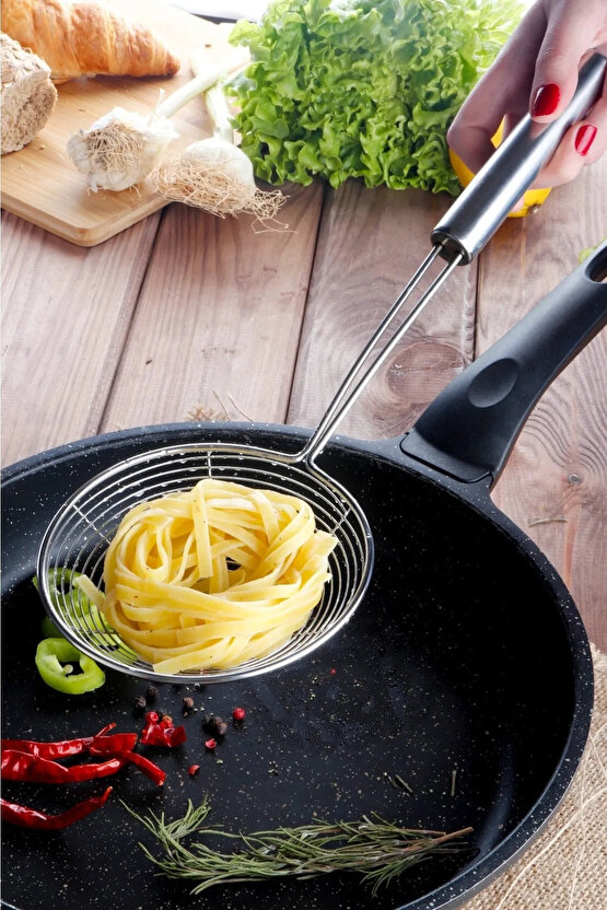 Paslanmaz Yağ Kevgiri 32 Cm Büyük Boy