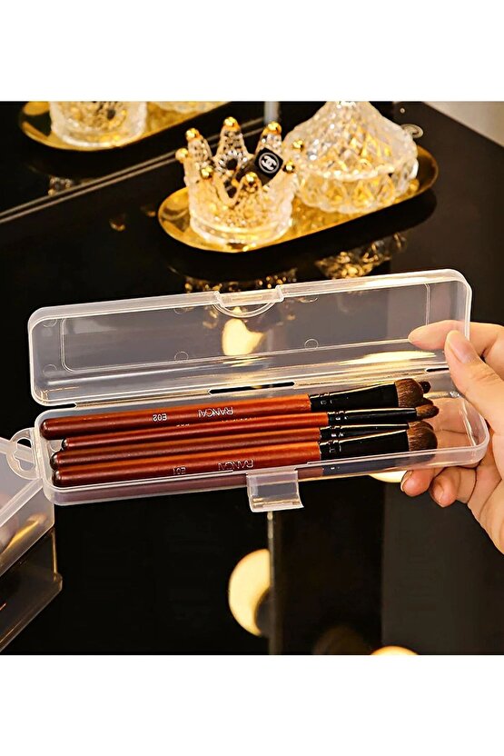 İki Adet Şeffaf Makyaj Organizer Kutusu Diş Fırça Kutusu Çok Amaçlı Düzenleyici Kutu