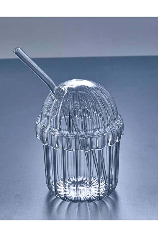 Mika Sert Plastik Kahve Bardağı ve Frozen Meşrubat Bardağı Cam Pipet Hediyeli 430 Ml.