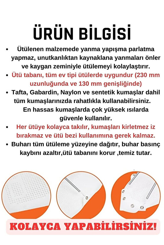 Kolay Kayar Teflon Ütü Altlığı -  Yanmaz Yapışmaz İz Bırakmaz Ütü Tabanı