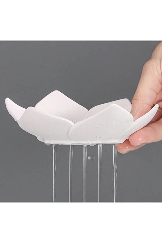 2li Elastik Lotus Kaydırmaz Katı Sabunluk ve Süngerlik Silikon