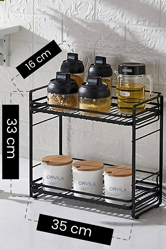 Çok Amaçlı Metal Katlı Raf |Düzenleyici Mutfak Masa Üstü Baharat Malzeme Banyo Dolap Organizeri