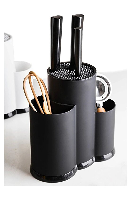 Tezgah Üstü Bıçaklık Kaşıklık Ve Kepçelik Düzenleyici Organizer - Siyah