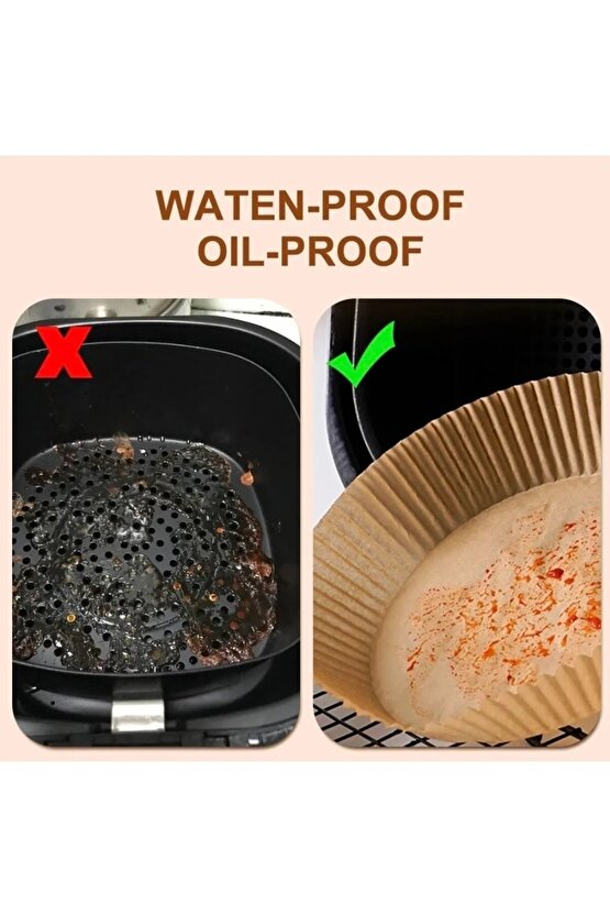 Airfryer Pişirme Kağıdı 50 Adet Hava Fritözü Airfryer Firitözü Airfryer Yağsız Firitöz