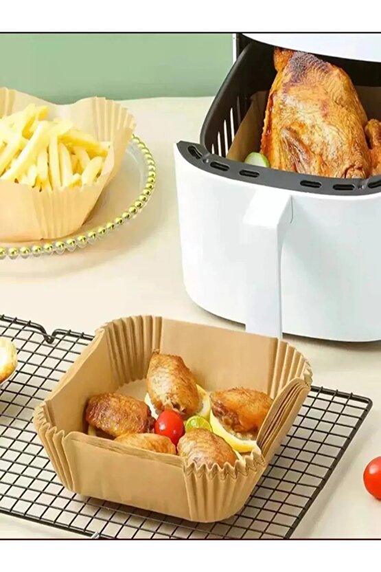 50 - Adet Airfryer Pişirme Kağıdı Kare Model