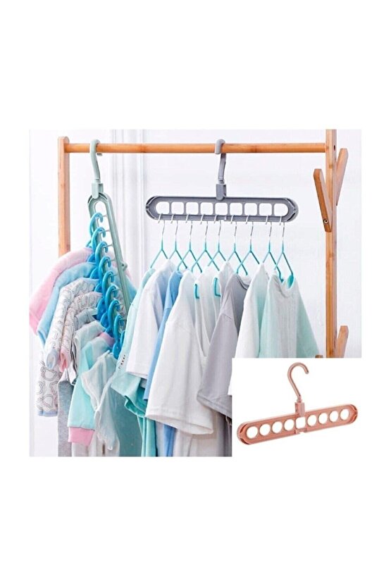 Sihirli Elbise Askısı 9 Gözlü Akıllı Askı Sihirli Askılık