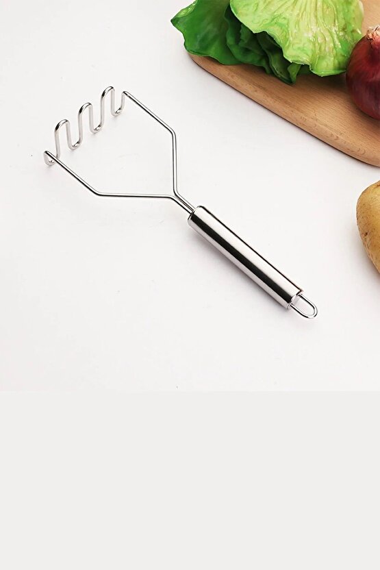 Çelik Saplı Paslanmaz Patates Ezici - Püre Yapıcı