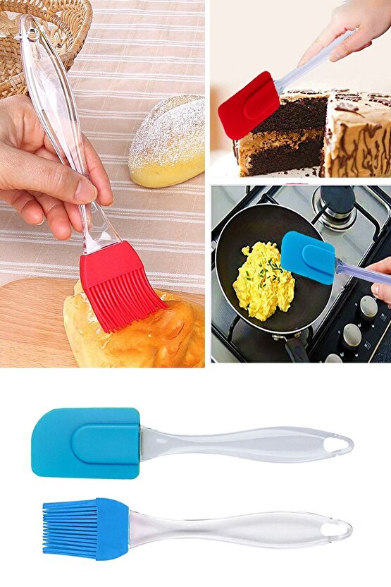 2li Silikon Spatula Ve Yumurta Fırçası Seti Yanmaz Yapışmaz