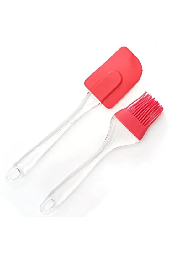 2li Silikon Spatula Ve Yumurta Fırçası Seti Yanmaz Yapışmaz