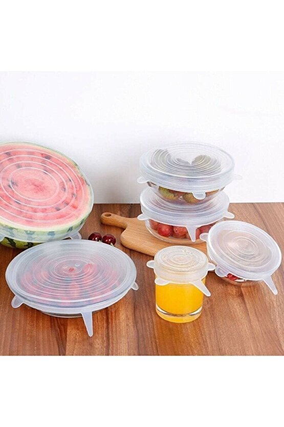 Tazeliği Koruyan Saklama Kabı Kapağı 6lı Esnek Silikon Strech Kapaklar