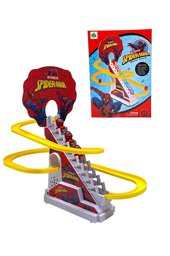 Örümcek Adam Merdiven Dön Dolaş Pilli Işıklı Yarış Merdiven Örümcek Eğitici Aktivite Oyun Seti