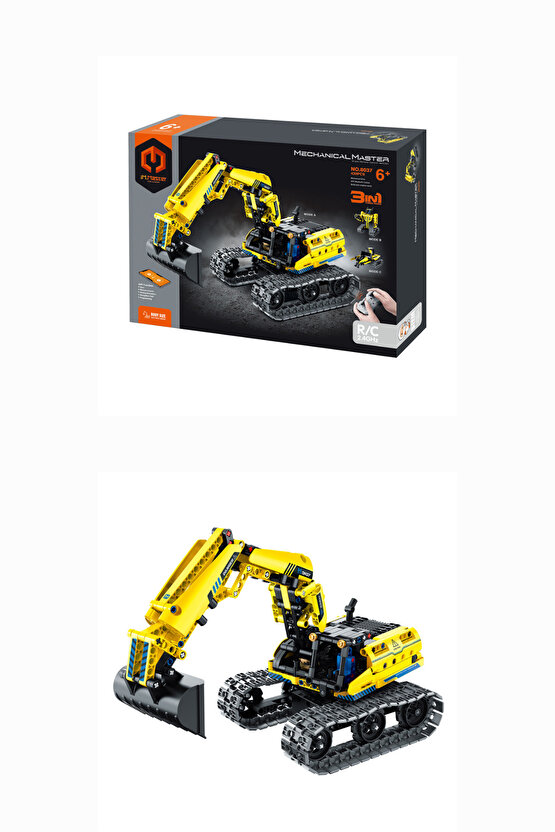 Oyuncak 430 Parça Telefon ve Kumanda Kontrollü Ekskavatör Robot ve Araba Lego im Master 3in1