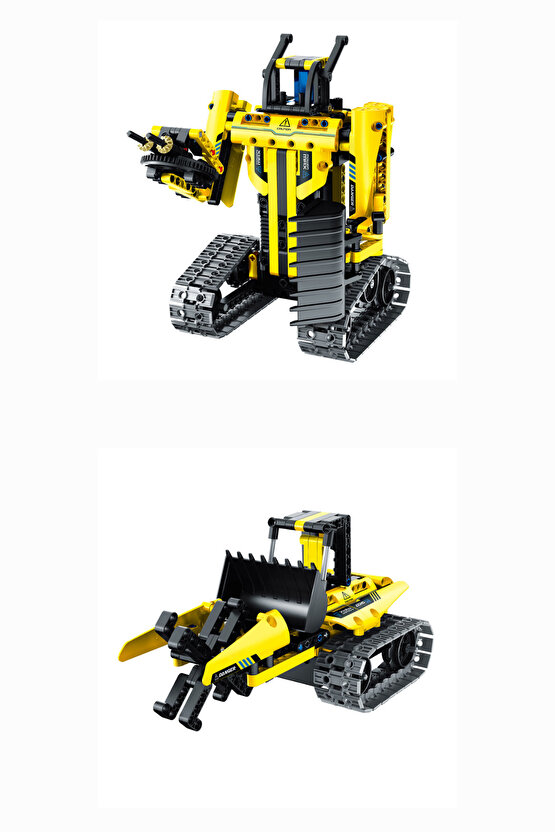 Oyuncak 430 Parça Telefon ve Kumanda Kontrollü Ekskavatör Robot ve Araba Lego im Master 3in1