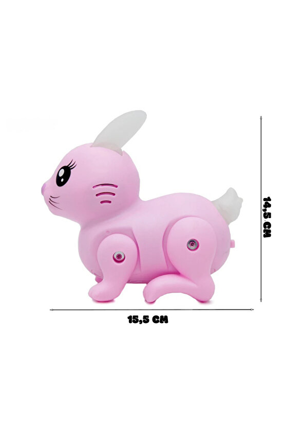 Oyuncak Hareketli Pilli Müzikli Ve Işıklı Sevimli Zıpzıp Tavşan Kuyruk ve Kulağı Hareketli