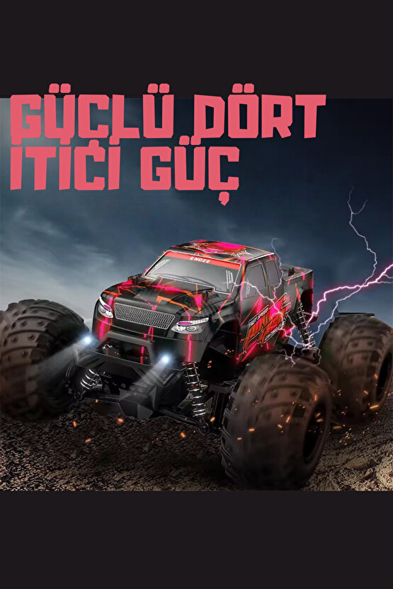 Oyuncak 2.4 Ghz Uzaktan Kumandalı Dev Teker 4X4 20 Km Hız Yapan Rock Crawler Araba Monster