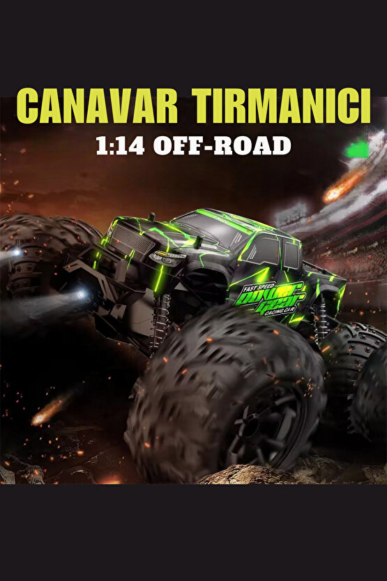 Oyuncak 2.4 Ghz Uzaktan Kumandalı Dev Teker 4X4 20 Km Hız Yapan Rock Crawler Araba Monster
