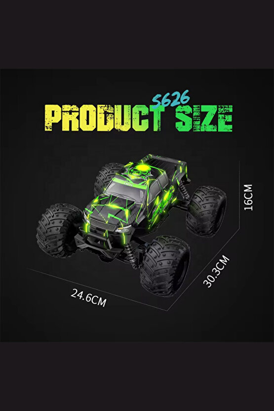 Oyuncak 2.4 Ghz Uzaktan Kumandalı Dev Teker 4X4 20 Km Hız Yapan Rock Crawler Araba Monster