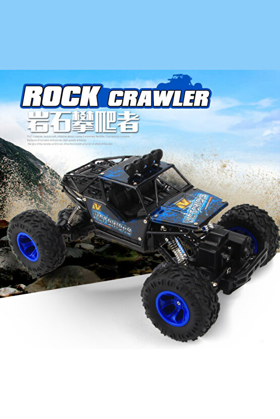 Oyuncak 4x4 Uzaktan Kumandalı Şarjlı Rock Crawler Büyük Teker Gerçekçi Araba 1:16 Ölçek