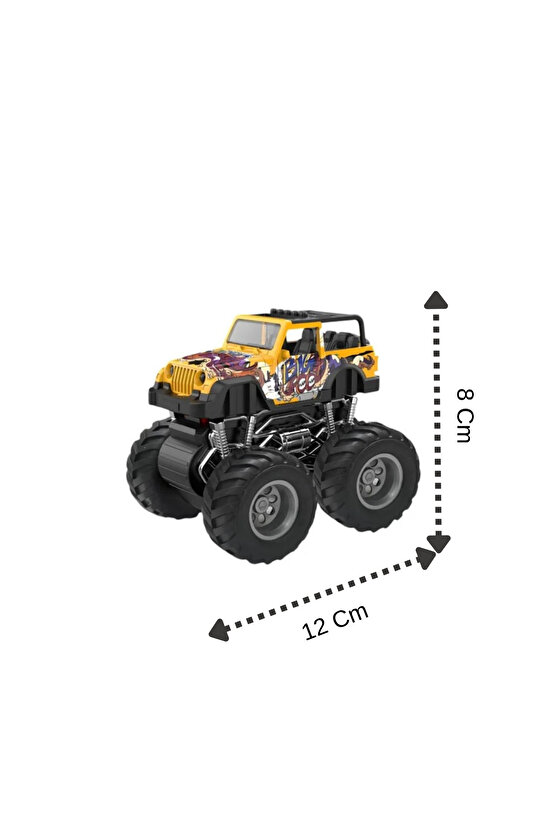 Oyuncak Sürtmeli Sesli ve Işıklı 4x4 Safari Jeep Araba 12 Cm Ayrılabilen Gövde Çok Renkli
