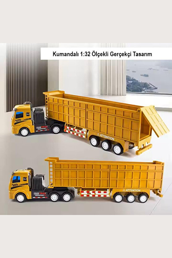 Oyuncak Uzaktan Kumandalı Full Fonksiyon Şarjlı Damperli Tır 41 Cm Dev Boy