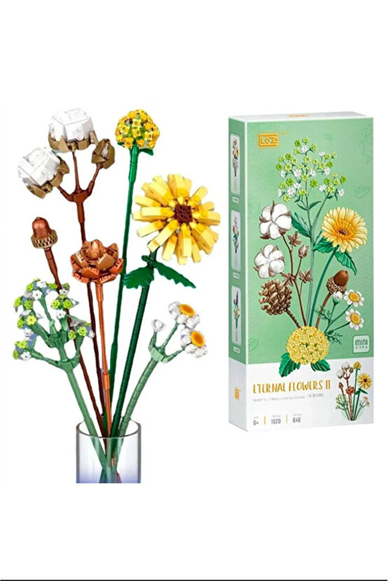 LOZ 1670 inşaat seti Ebedi çiçekler: güzel buket (mini parçalar) 646 Parça