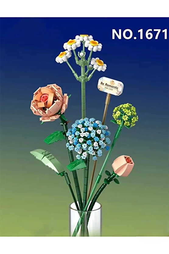 Mini 680 Parça Çiçek Buketi Blok Seti – Eternal Flowers II 1671