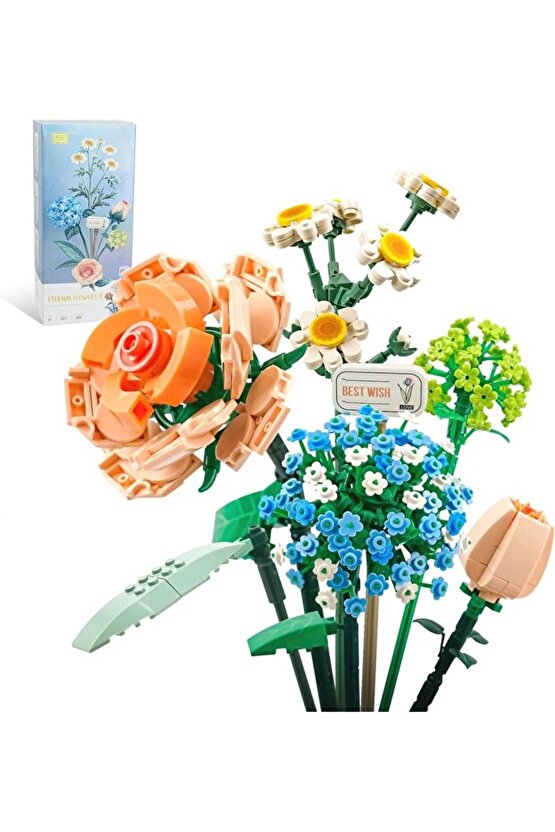 Mini 680 Parça Çiçek Buketi Blok Seti – Eternal Flowers II 1671
