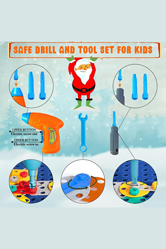 Oyuncak Eğitici Aktivite Mentossori 3D Eğitici Matkap Sök Tak Puzzle Seti Uzay Serisi