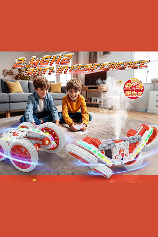 Oyuncak 2.4 Ghz Uzaktan Kumandalı Şarjlı Buhar Atan Akrobat Araba Batman Joker