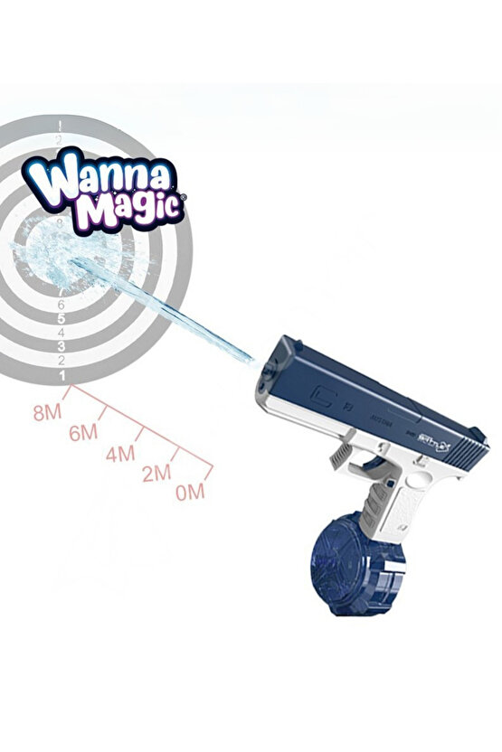 8-10 Metre Su Atan Işıklı 550ml ve 150ml Kapasiteli Su Silahı Otomatik Şarjlı Güçlü Su Tabancası