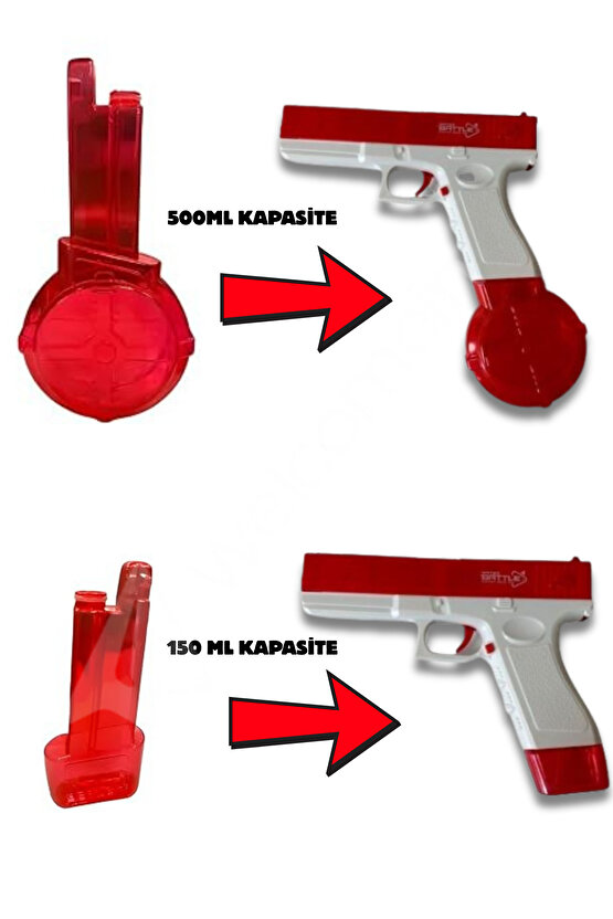 8-10 Metre Su Atan Işıklı 550ml Ve 150ml Kapasiteli Su Silahı Otomatik Şarjlı Güçlü Su Tabancası